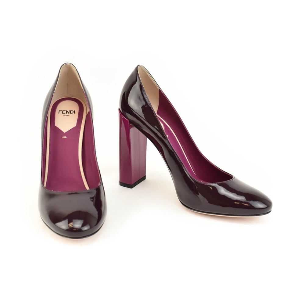 FENDI: Deep Plum/Magenta, Patent Leather Heels NEW